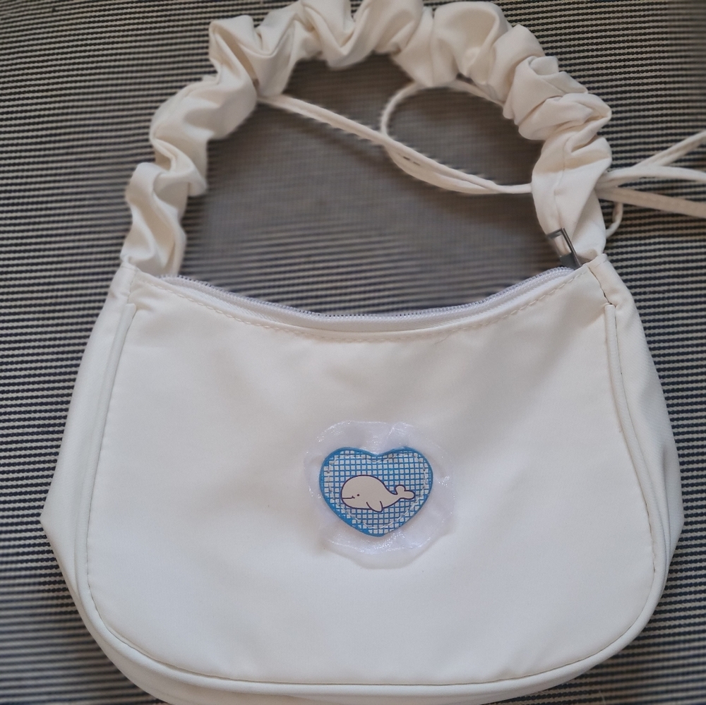 Trendy white handbag